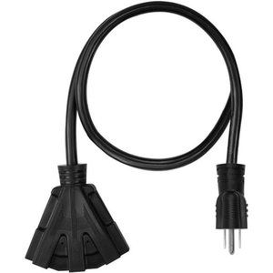 3FT 12/3 Outdoor Extension Cord, Heavy Duty 3-Outlet SJTW Indoor/Outdoor